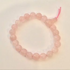 Hand Crafted Rose Quartz Bracelet NWT Elastic